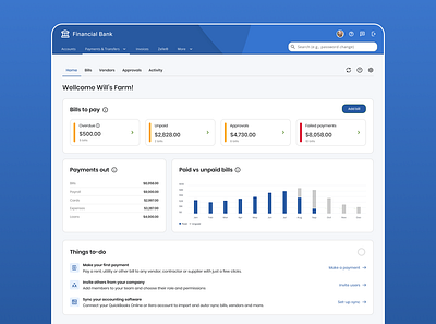 Financial dashboard for an accounts payable platform accounts payable dashboard finance payments ui ux