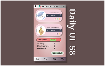 SHOPPING CART-Daily UI Challenge #058 branding dailyui design graphic design illustration logo typography ui ux vector