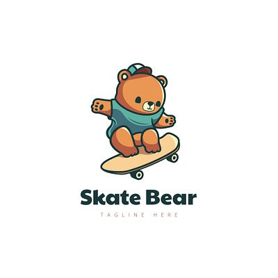 Skate Bear animal mascot bear logo animal skate skateboard skater sport