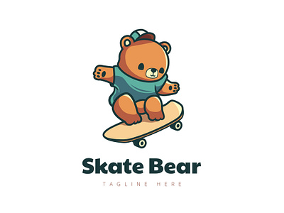 Skate Bear animal mascot bear logo animal skate skateboard skater sport