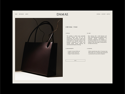 DAMAE Issue 135 beige brand identity branding e commerce editorial fashion layout logo minimal minimaldesign product page responsive store ui ux uxui web webdesign