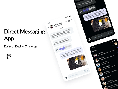 Direct Messaging UI Design - Daily UI Challenge app design typography ui user experience user interface ux