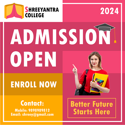 College Social Media Post admission open college design graphic design illustration post social media vector