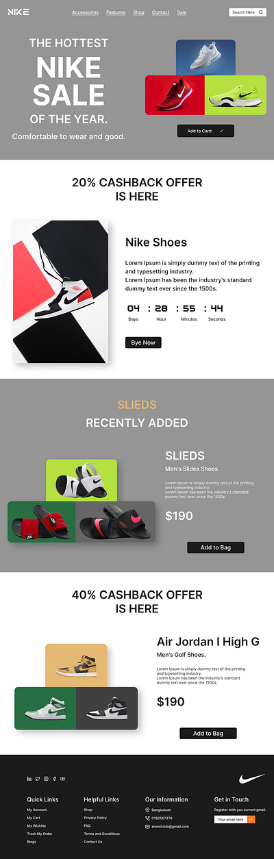 Nike Website nike website ui ui design web design website