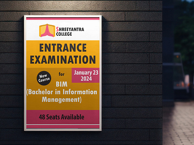 Entrance Exam Poster Design announcement art college design entrance entrance exam exam graphic design illustration poster vector