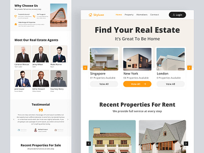 Real Estate Website Design landing page design mehedi hasan shuvo real estate real estate website design ui uiux design ux web design website design