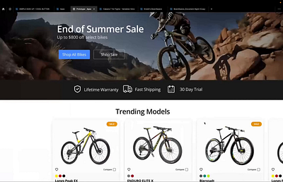 Apex Bikes: E-Commerce Home Page ui