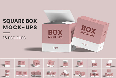 Square Box Packaging Mockup Bundles advertisement advertising brand branding branding identity cardboard square concept marketing merchandise retail mockup mockup packaging packaging packing isolated paper presentation product promotion promotional showcase storage