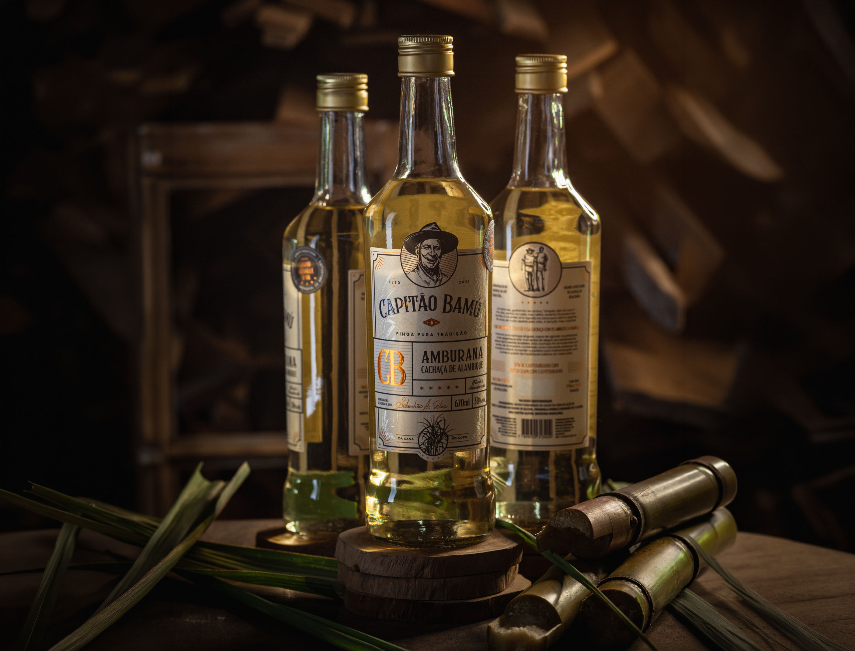 Capitão Bamú - Label Design beverage cachaça design label sake spirit tequila whisky wine