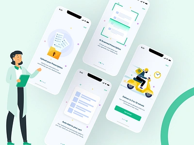 Onboarding screen of AI-based medicine App @appdesign @illustration @uxdesign @vectordesign app branding design illustration onboarding ui uidesign uiuxdesign uxdesign