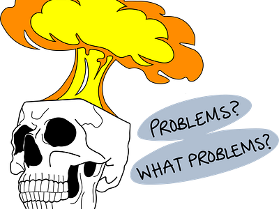 Problems? What Problems? caveira desenho estampas graphic design ilustração vetor