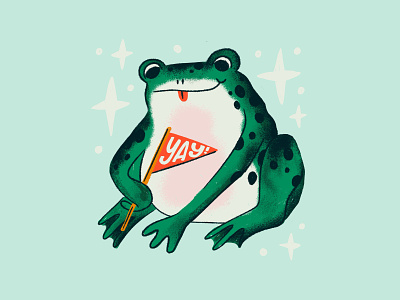 Hoppy Tuesday flag frog illustration leap year sping toad