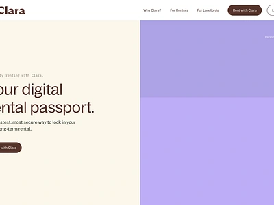 Clara | Rental website animation after effects animation brand home interaction design keyhole landlord motion graphics real estate rental web design website