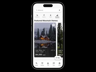 Short-Term Rental App Booking ui