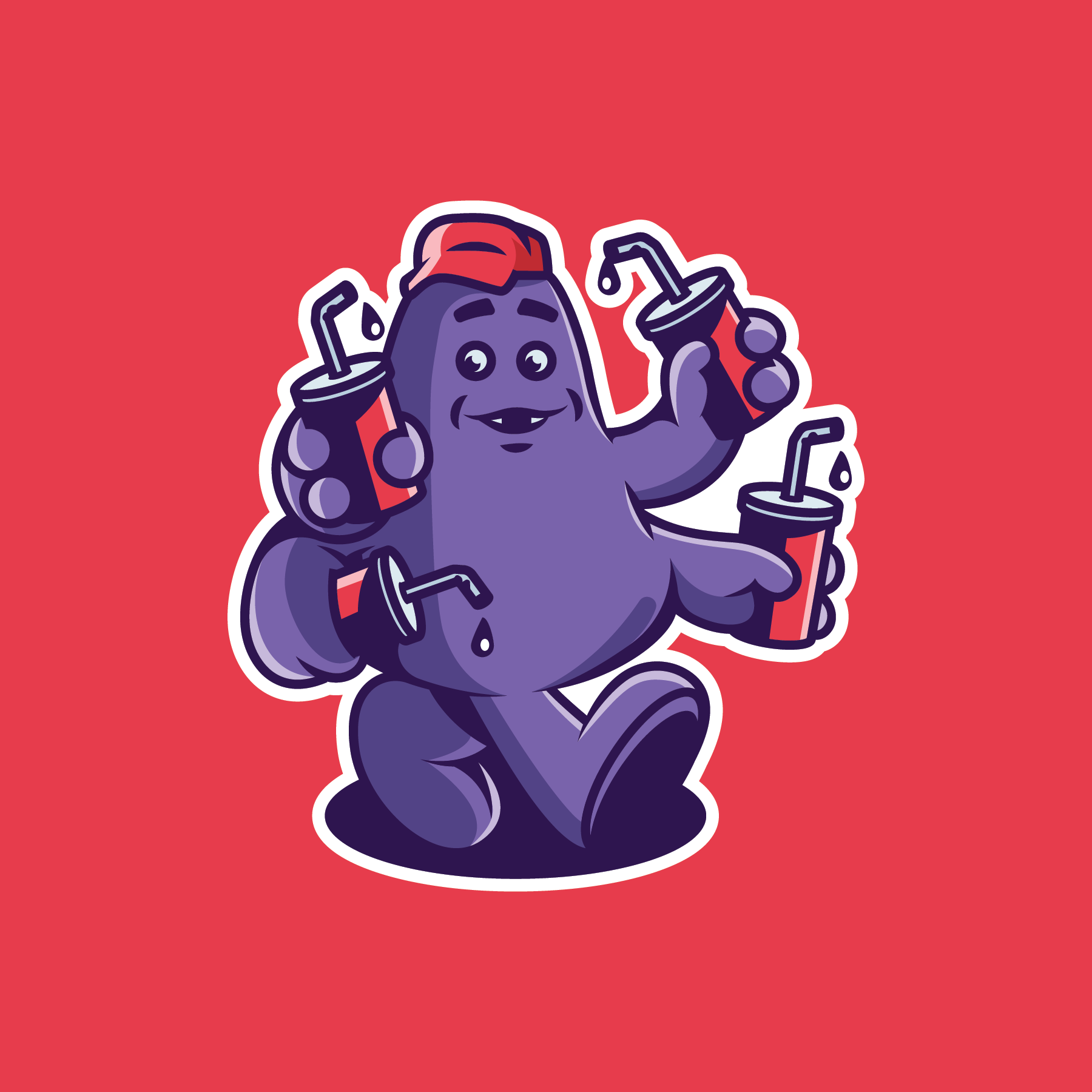 Grimace Cryptid brand mascot cryptic grimace illustration marching mascot mascot mcdonalds milk shake ronald shake