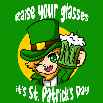 Raise your glasses, it's St. Patrick's Day! beer st patricks green day its st. patricks day! patricks day shirt patricks day st patricks cartoon st patricks cheers st patricks day tees patricks day