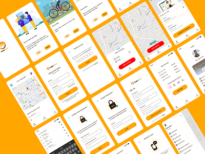 Cycle Ride Sharing Apps app apps cycleride design figma rideshare ui ux