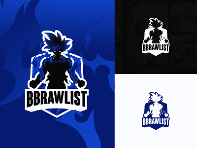 BBRAWLIST - LOGO anime logo black blue dbz logo goku logo graphic design logo streamer logo