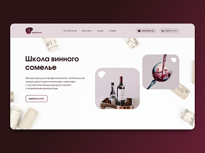 Wine Sommelier School | first screen concept concept design first screen ui ux web design website