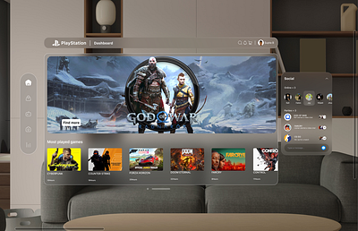 APPLE VISION OS - GAMING LIBRARY apple apple vision branding gaming god of war graphic design ui