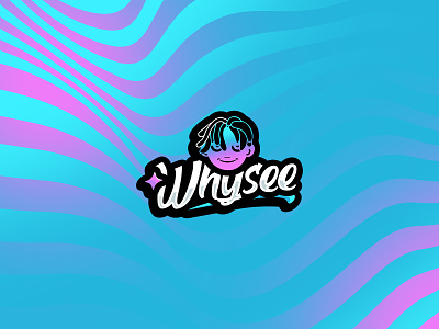 WHYSEE - LOGO afro logo blue braids men logo graphic design logo pink purple streamer logo