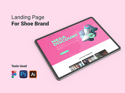 Landing Page for Shoe Brand design ecommerce graphic design landing page design shes brand landing page ui uiux design uiuxdesign user exprience user interface