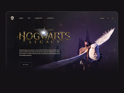 Game Hogwarts Legacy | First screen concept collage composition concept design first screen graphic design photoshop ui ux uxui design web design website