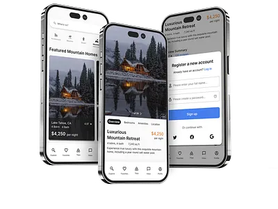 Booking App: Register New Account ui
