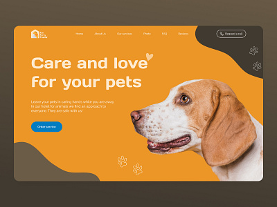 Pet Hotel | First screen concept [02] (triad) color schemes complementary composition concept design first screen graphic design monochrome split complementary tinted triangular (triad) ui ux web design website