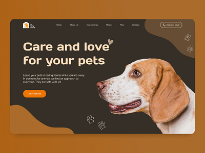 Pet Hotel | First screen concept [03] color schemes colors complementary composition concept design first screen graphic design monochrome split complementary tint triad triangular ui ux web design