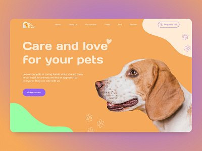 Pet Hotel | First screen concept [05] color schemes colors complementary composition concept design first screen graphic design monochrome split complementary tint triad triangular ui ux web design website