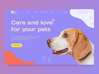 Pet Hotel | First screen concept [06] color schemes colors complementary composition concept design first screen graphic design monochrome split complementary tint triad triangular ui ux web design website