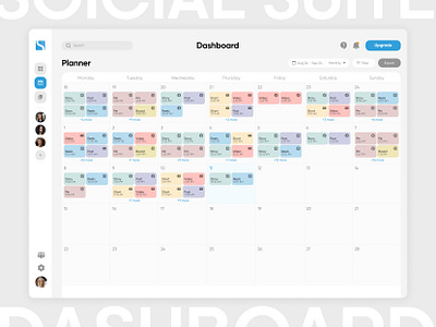 SaaS SMM Planner branding calendar dashboard design planner saas smm ui web design website white