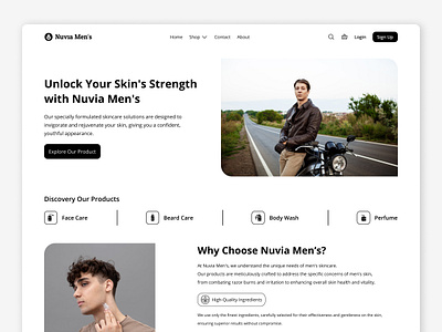 Nuvia Men's - Landing Page landing page menbeauty menskincare skincare skincareinnovation ui user experience user interface ux web design