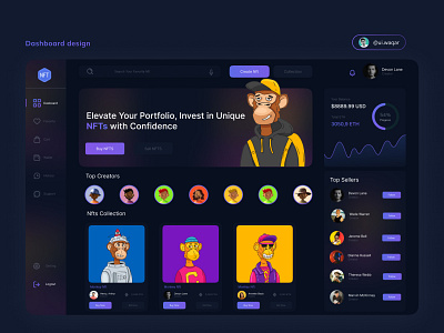 Nft Das app design dasboard design figma graphic design ui ui ux design web design