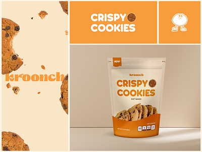 Crispy Cookies - Packaging Design brand brand design brand identity branding branding design character character design chocolate design graphic design illustration logo logo design orange packaging product typo