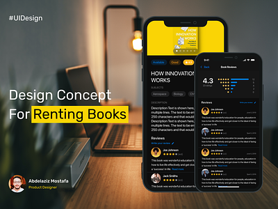Design Concept For Books Rental App books detail page ecommerce figma rental review ui ux visual design