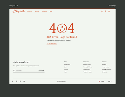 Daily UI 008- 404 Page 404 page daily ui daily ui 008 dailyui ecommerce