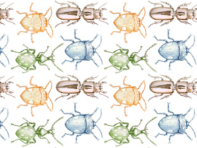 Bug Pattern antenna beetles biology bugs design fabric handdrawn insects legs nature pattern pen and ink print product design rendering repeat pattern shading