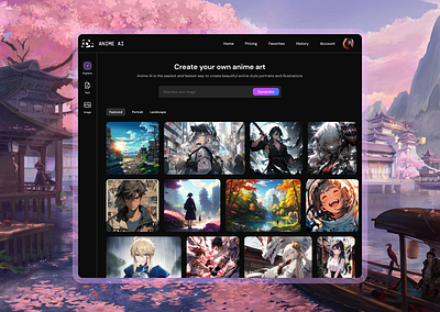 Anime Ai website mockup design ai ai design anime anime anime gen ai art chatgpt create gen ai generative mockup modern prompt text to anime