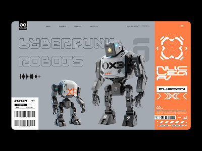 Experimental cyberpunk design cyberpunk design experimental graphic design landig page minimalism robot ui