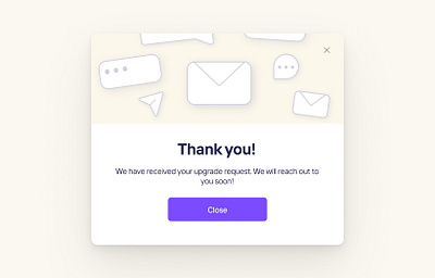 Thank you Popup dashboard dialog modal pop up popup product design saas thank you ui ui design upgrade web design