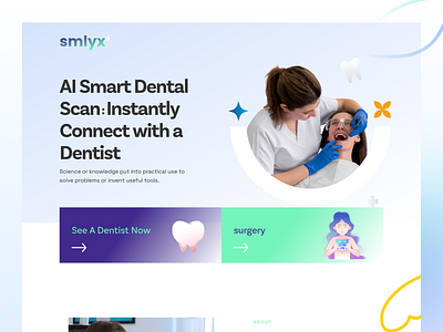AI Smart Dental Scan & Surgery ai doctor gradient landing page motion graphics ui user experience design user interface design ux web design