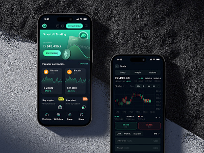 AI-powered trading: App Interface ai trading crypto trading cryptocurrency design financial fin tech financial services forex trading investment design investments market mobile trading stock exchange trading trading app trading design trading interface trading signals trading tools trading ui ux trading