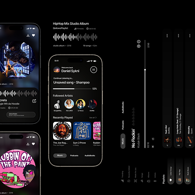 Music/Streaming App Design app design graphic mobile music phone streaming ui webdesign