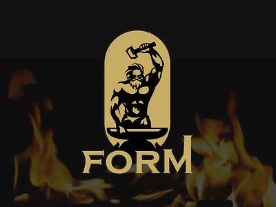 Form crafting branding blacksmith branding craft forge form graphic design identity illustration logo metal vector