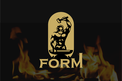 Form crafting branding blacksmith branding craft forge form graphic design identity illustration logo metal vector
