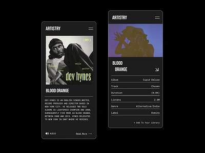 Dev Hynes // Blood Orange // Cupid Deluxe bloodorange clean design devhynes minimal mobile music production typography webdesign website