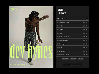 Dev Hynes // Blood Orange // Cupid Deluxe bloodorange clean design devhynes minimal mobile music production typography ui webdesign website