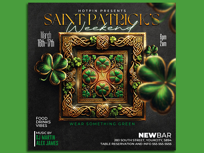 Saint Patricks Day Flyer Template shamrock